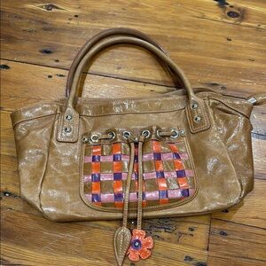Sofia C Brown Genuine Leather Shoulder Bag Made in Italy Purse